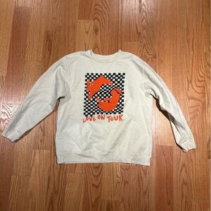 Graphic Long Sleeve Shirt with Orange Design
